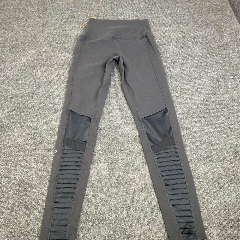 Alo Yoga Moto Leggings High Waist Mesh Anthracite Gray Womens Size S W5494R
